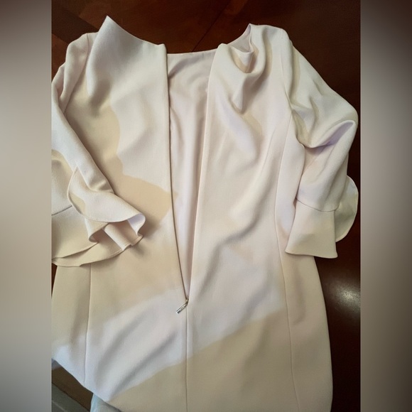 Karl Lagerfeld Paris Crepe Dress Blush Pink Tulip Bell Sleeve Size 10 - Picture 5 of 8